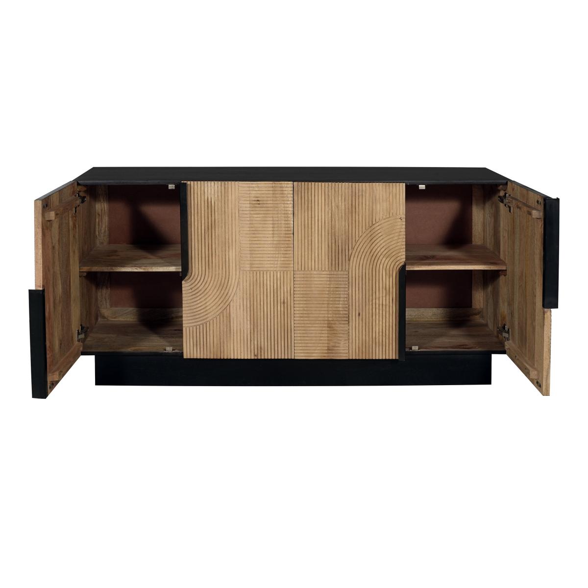 Indus Valley Iconic 4 Door Sideboard Grey – image 3