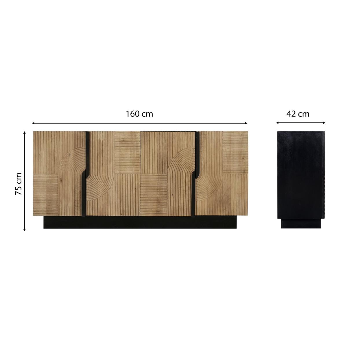 Indus Valley Iconic 4 Door Sideboard Grey – image 8