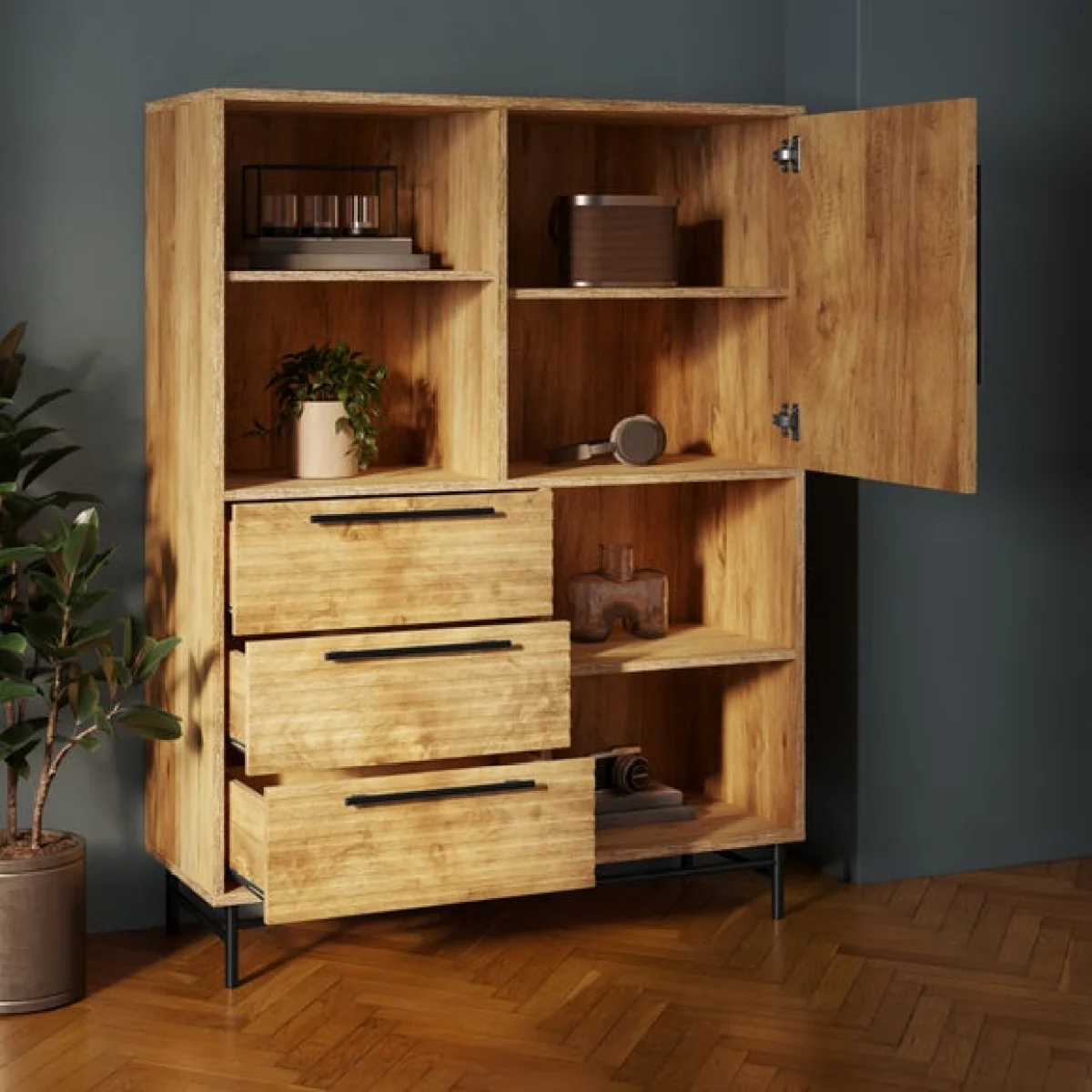 Bryant 1 Door 3 Drawer Highboard – image 2