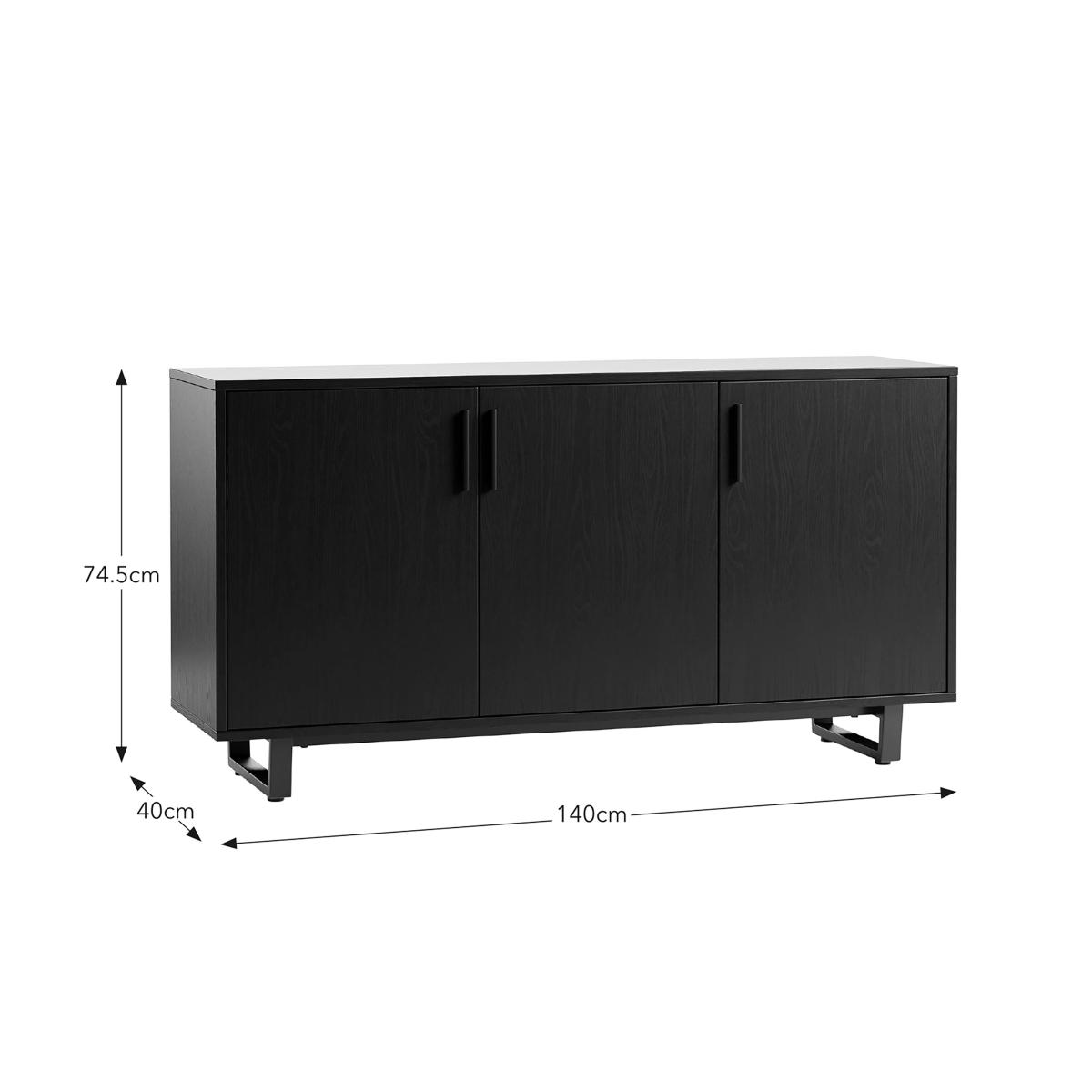 Freddie Large Sideboard Black Wood – image 6