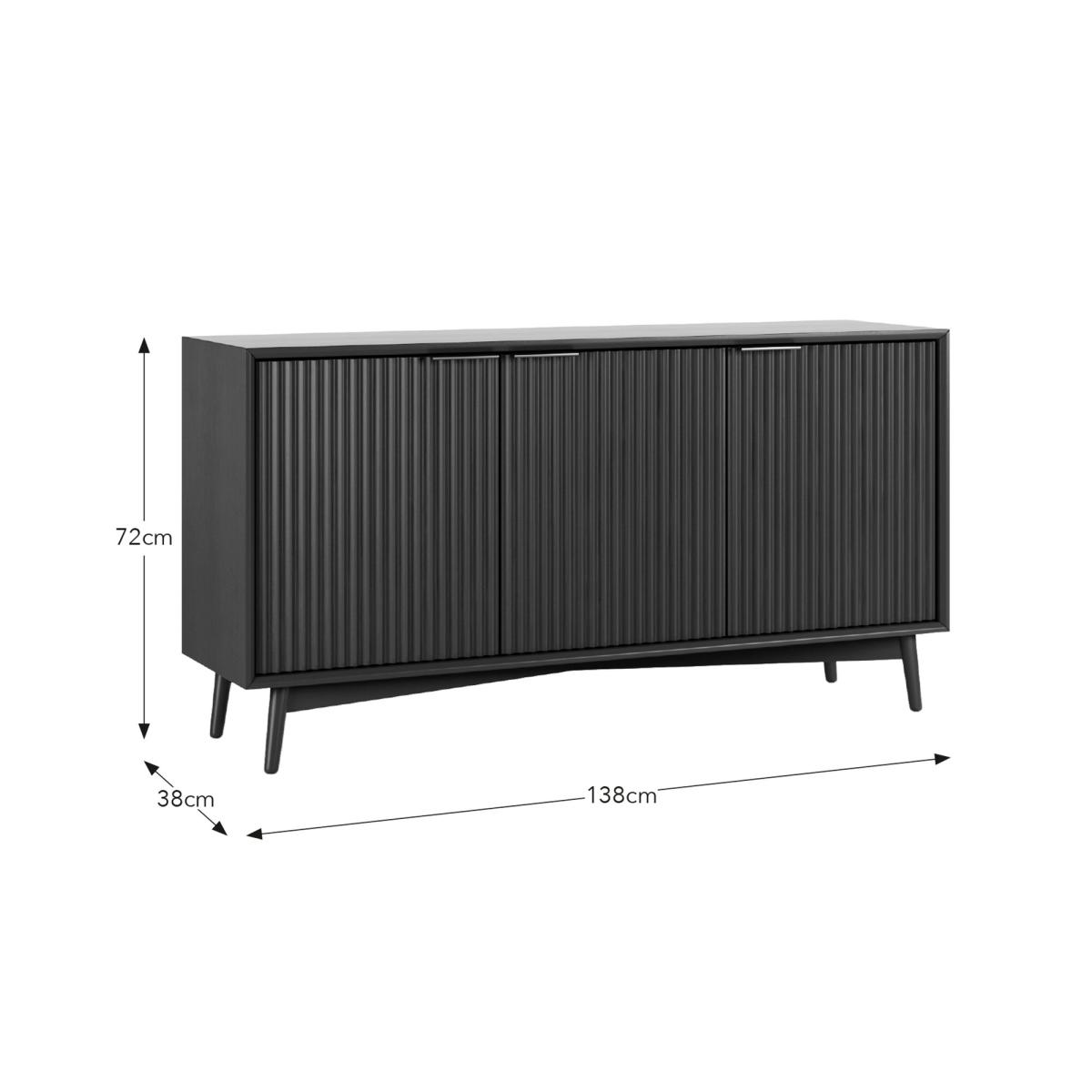 Neena Large Sideboard Black – image 7