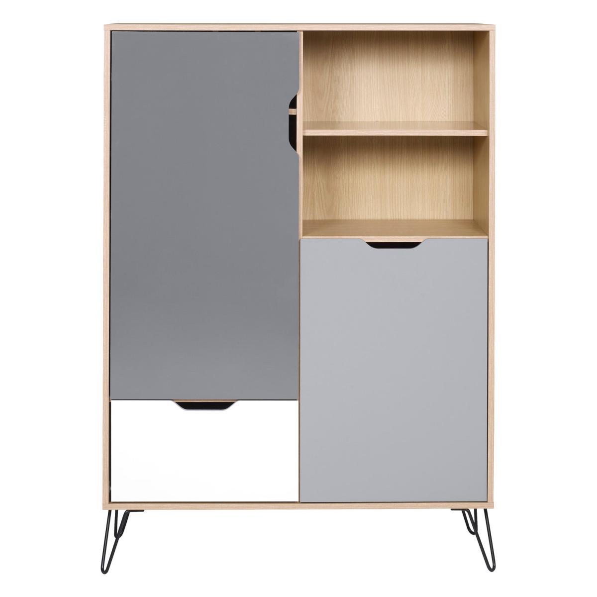 Bergen Tall Sideboard Brown/White/Grey – image 2