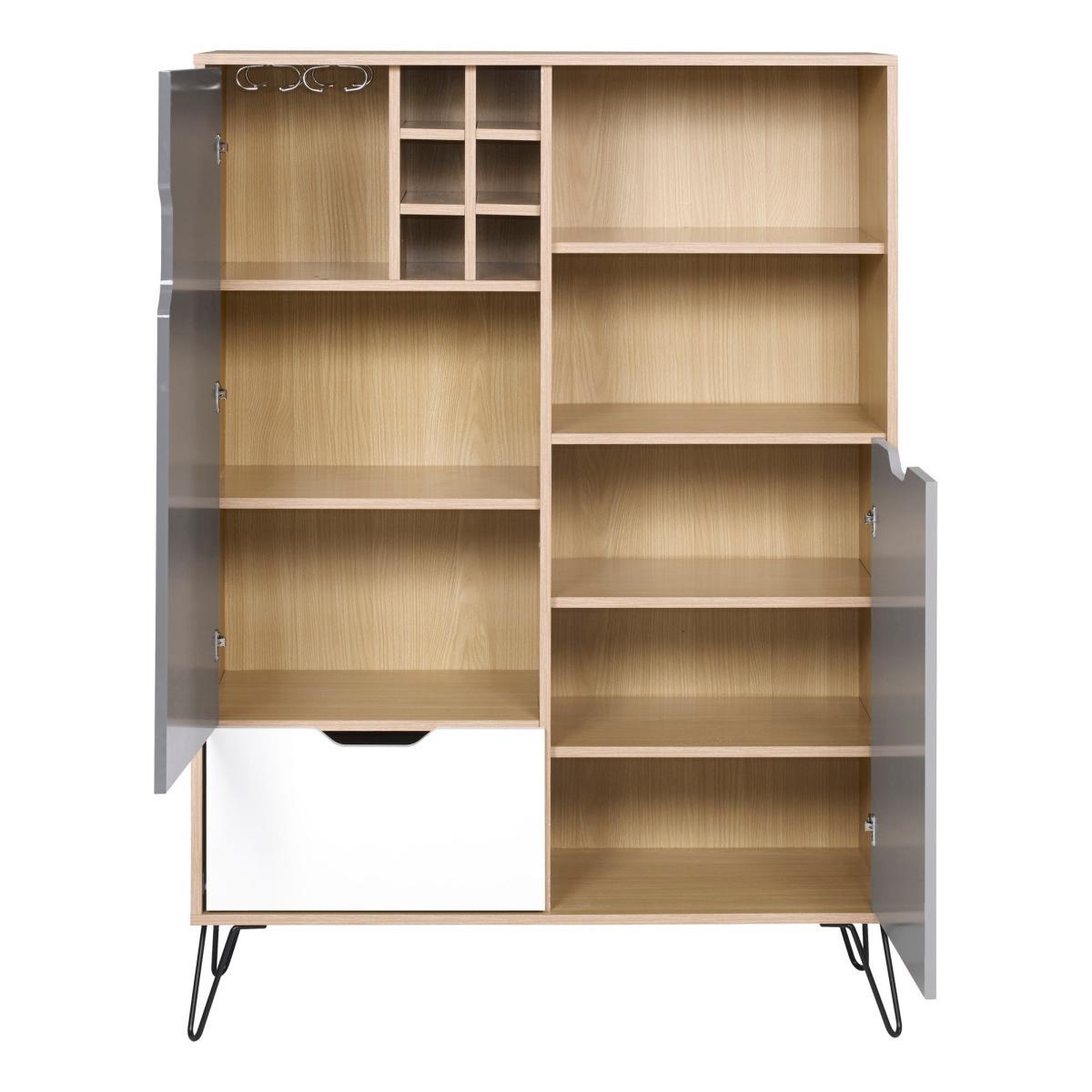 Bergen Tall Sideboard Brown/White/Grey – image 3