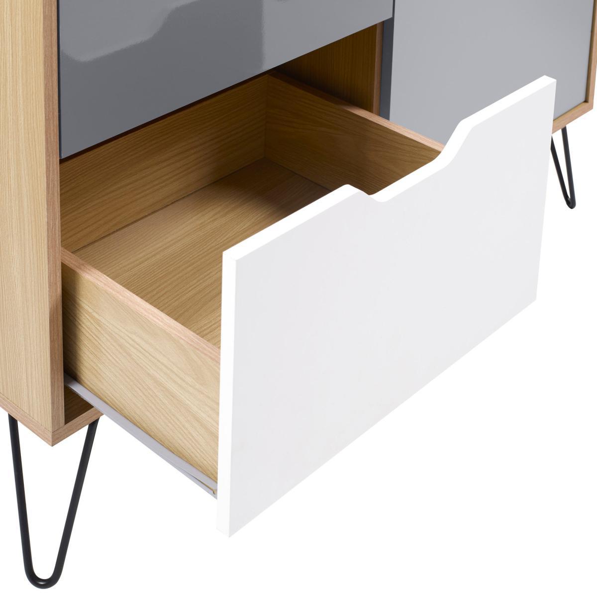 Bergen Tall Sideboard Brown/White/Grey – image 4