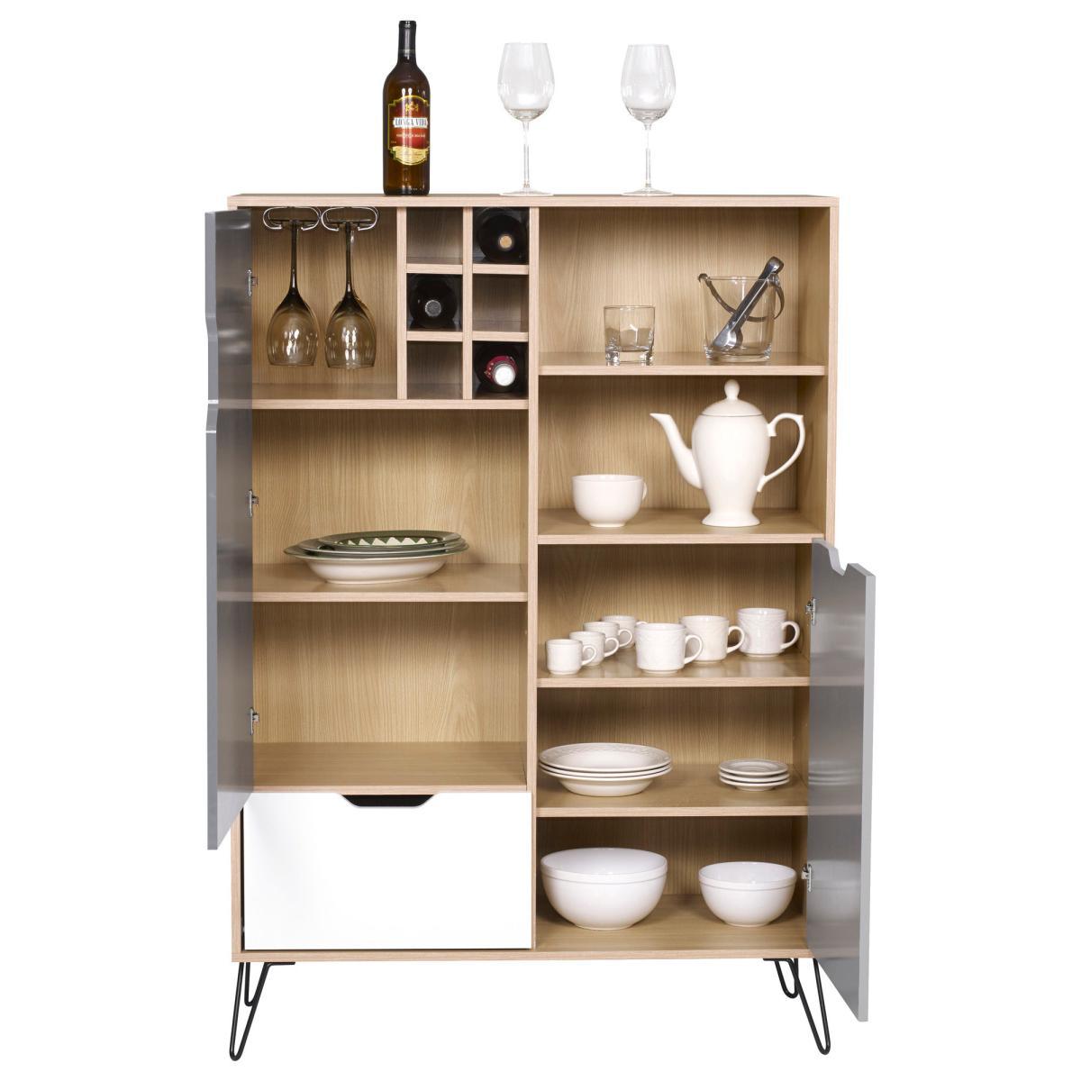 Bergen Tall Sideboard Brown/White/Grey – image 6