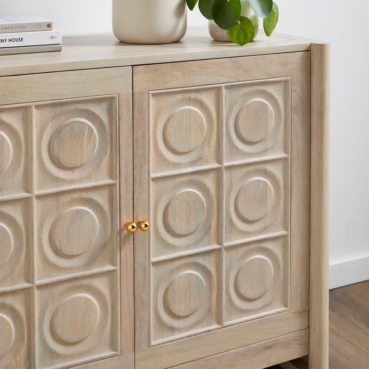 Theodore Small Sideboard Whitewashed Wood – image 4