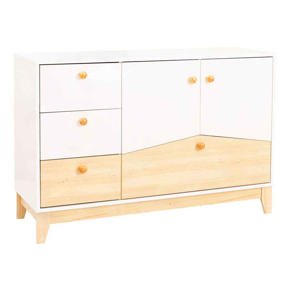Cody 2 Door 4 Drawer Storage Unit White/Brown – image 2