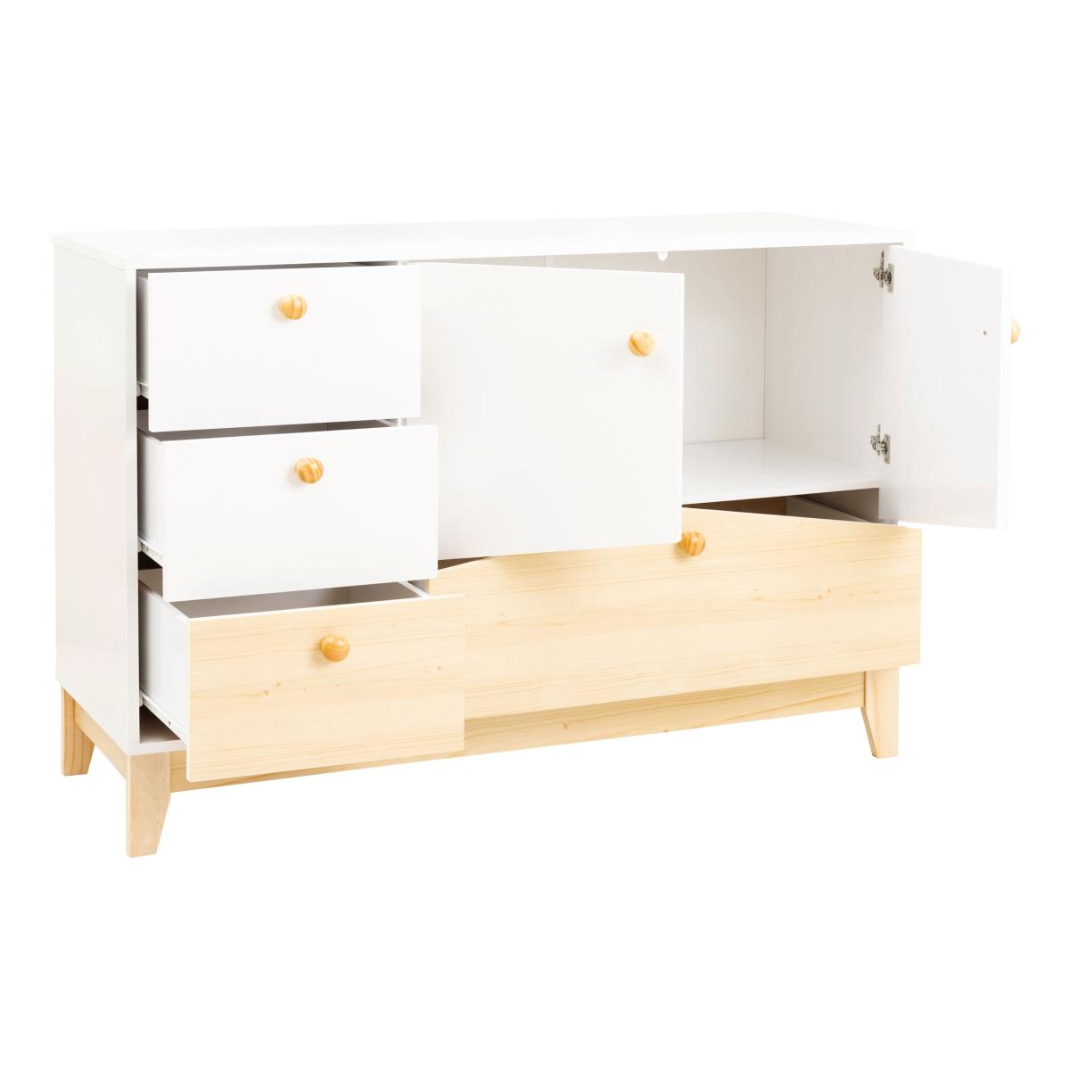 Cody 2 Door 4 Drawer Storage Unit White/Brown – image 3