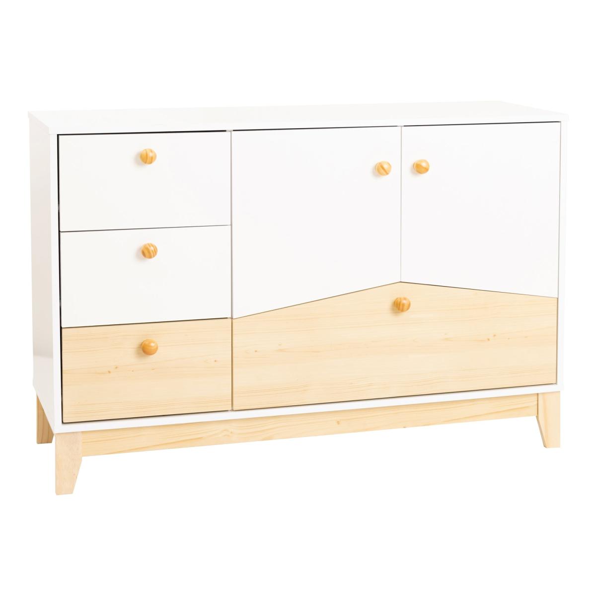 Cody 2 Door 4 Drawer Storage Unit White/Brown – image 6