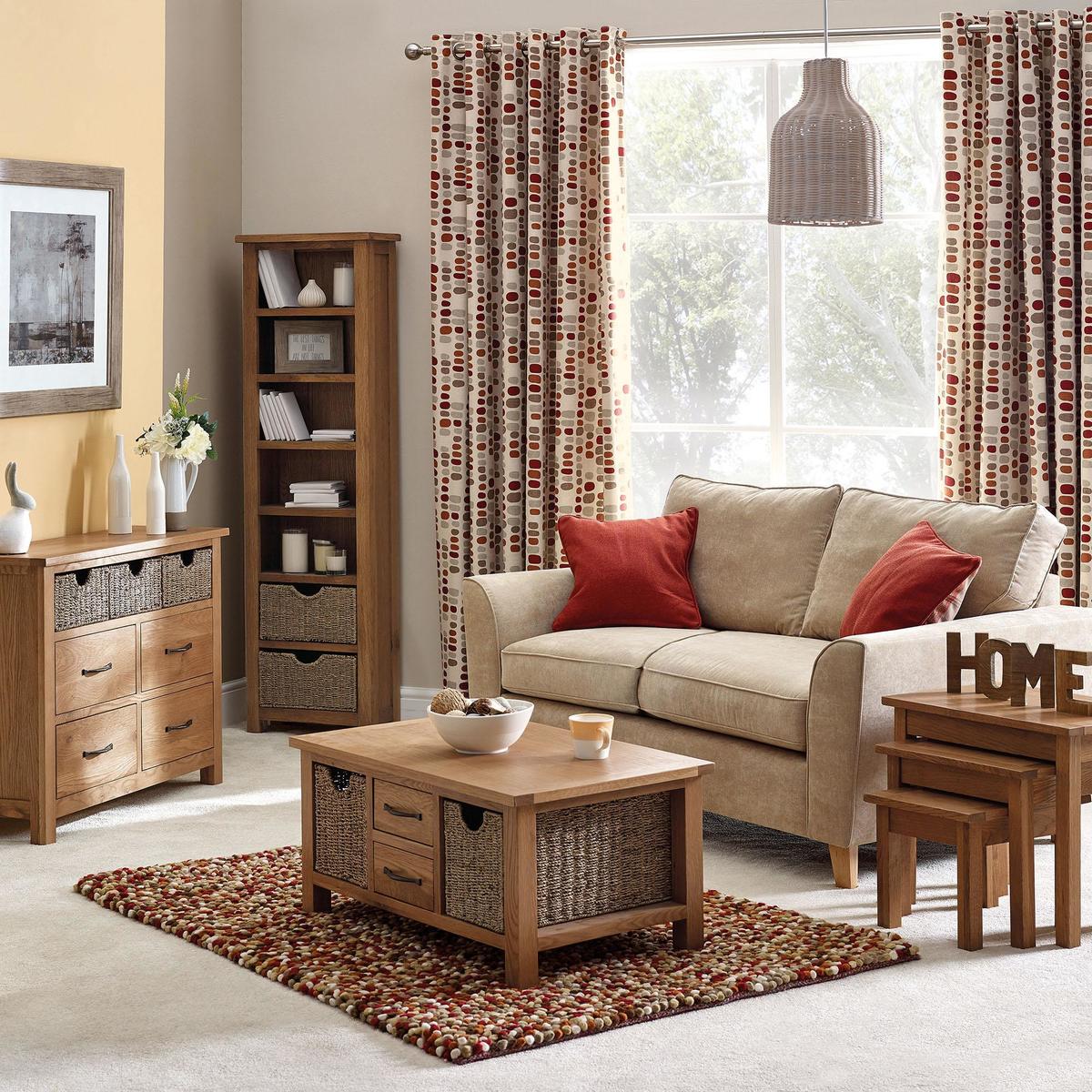 Sidmouth Oak Sideboard With Baskets Light Brown / Natural – image 5