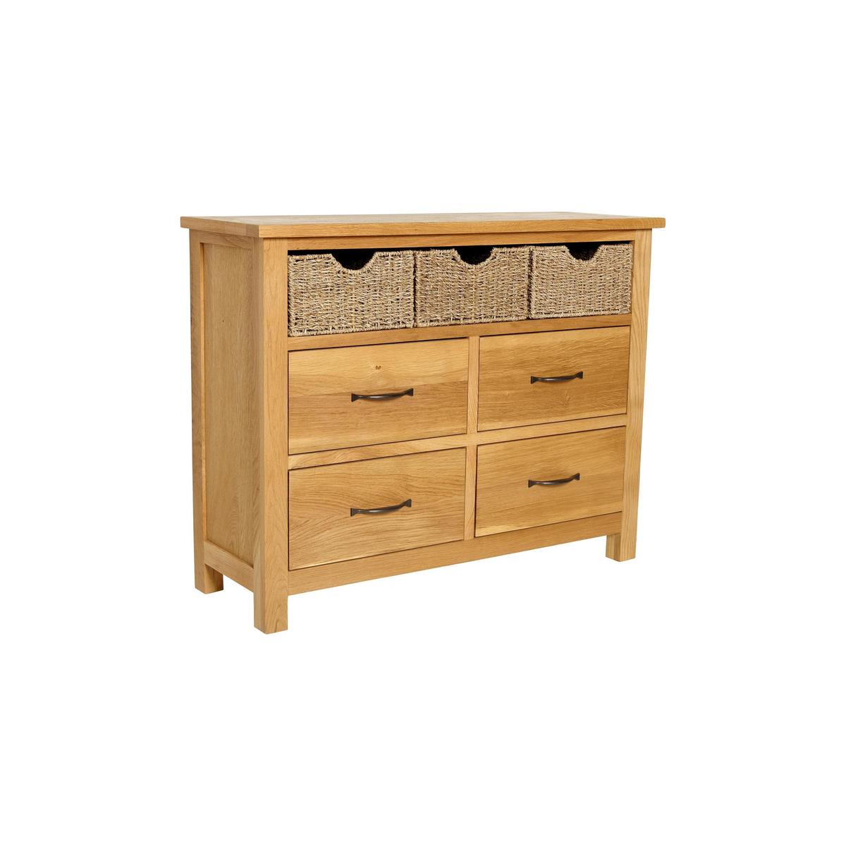 Sidmouth Oak Sideboard With Baskets Light Brown / Natural – image 2