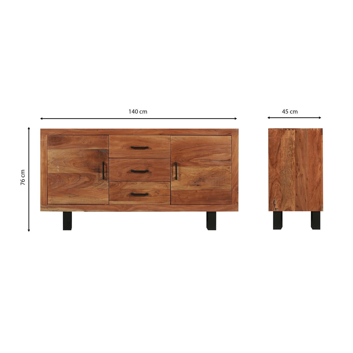 Indus Valley Lex 2 Door 3 Drawer Sideboard Natural – image 9