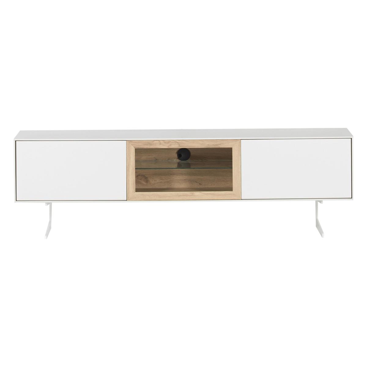 Enigma 2 Door Lowboard with Legs - Grey - By Furniture Village