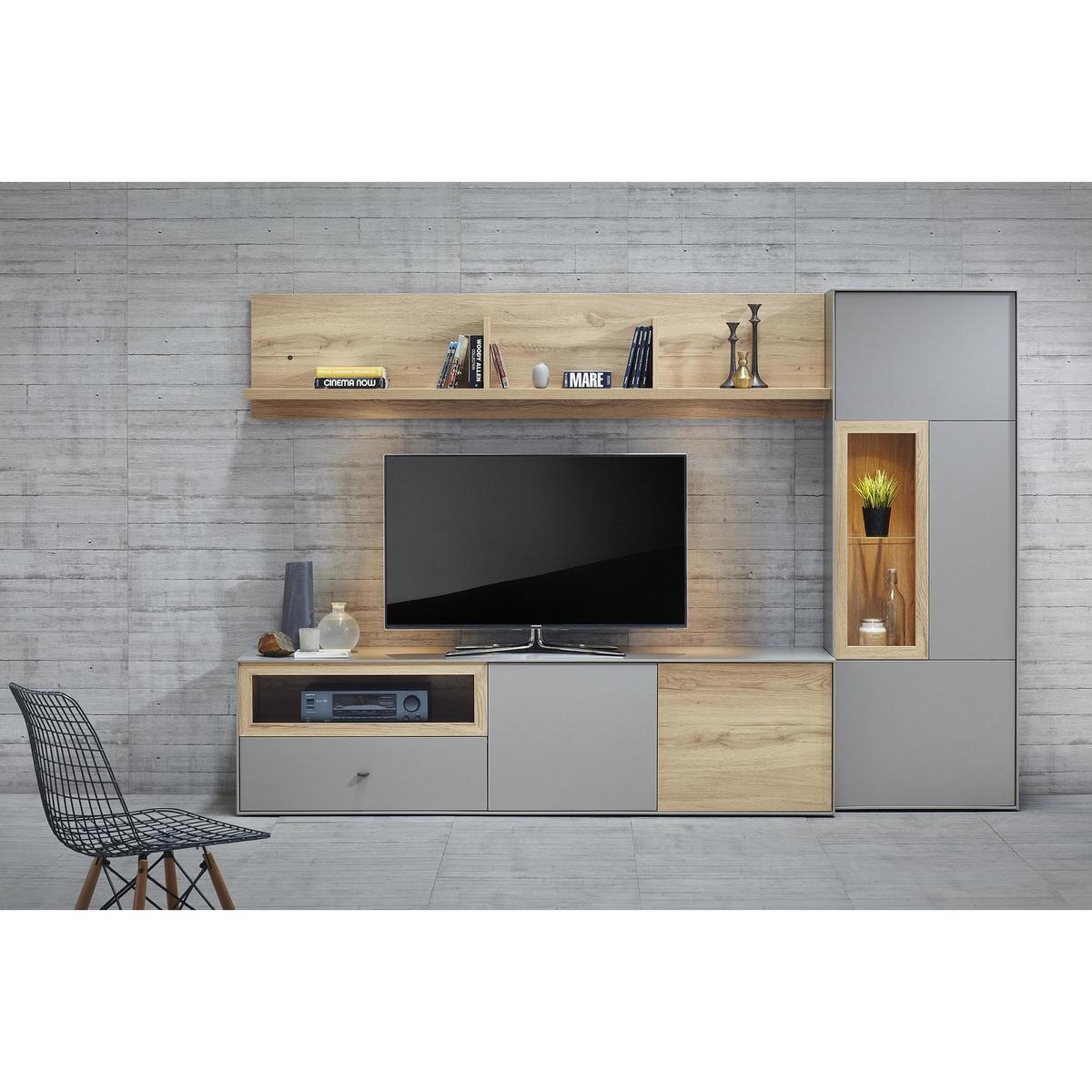 Enigma 1 Drawer 2 Door Lowboard - Grey - By Furniture Village – image 2