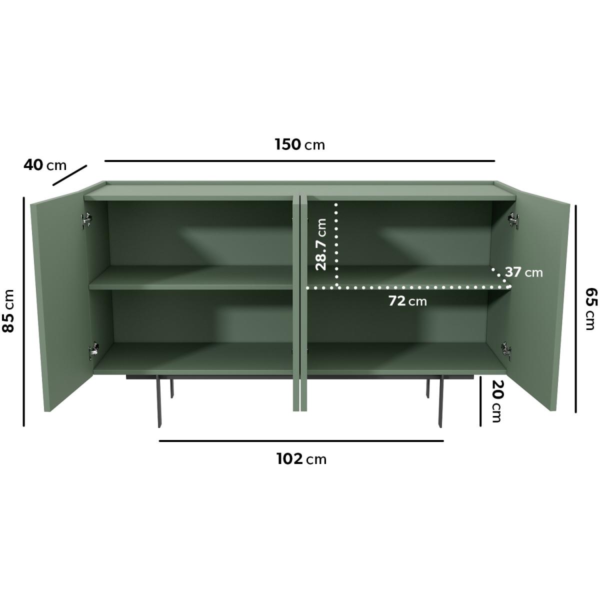 Green Storage Sideboard with 4 Doors - Helmer – image 2