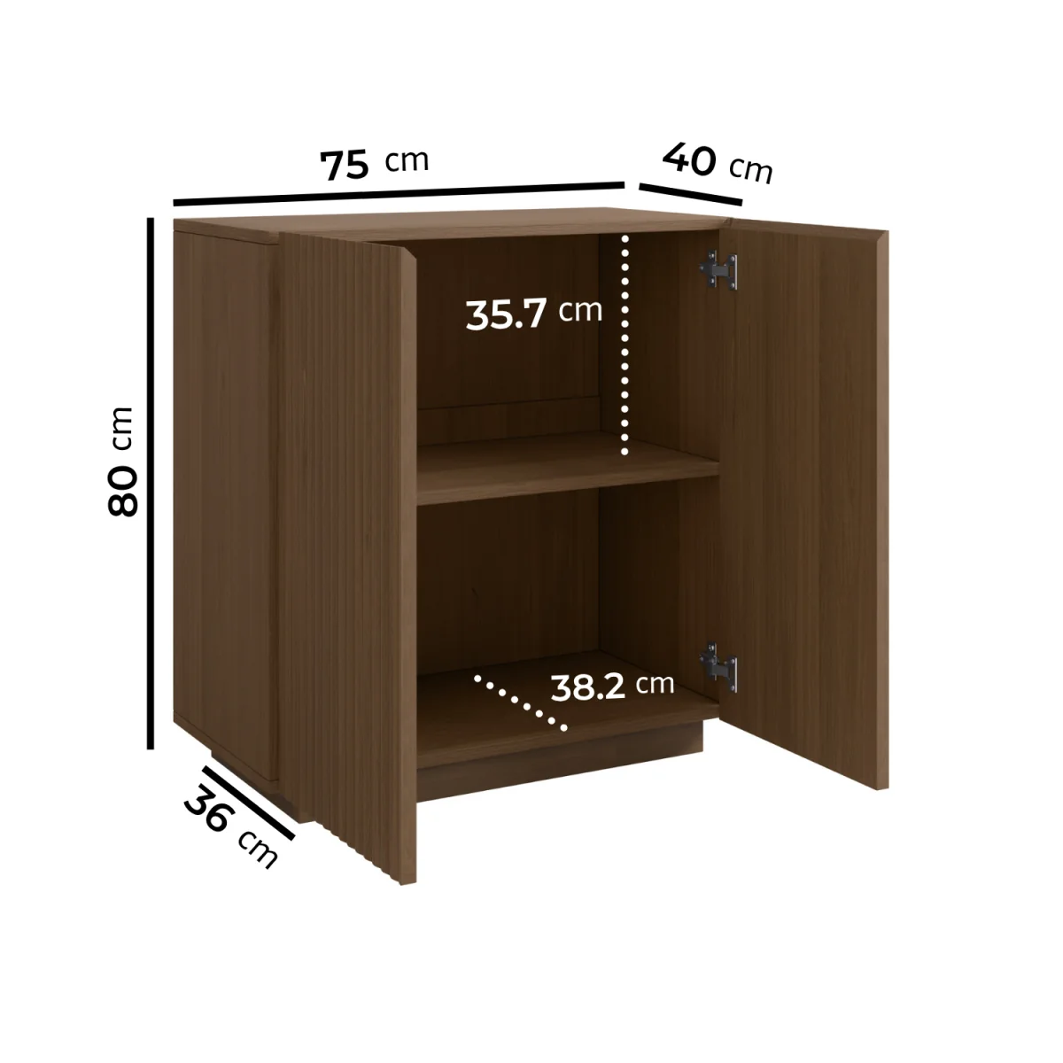 Small Walnut Fluted Sideboard - Hazel – image 5
