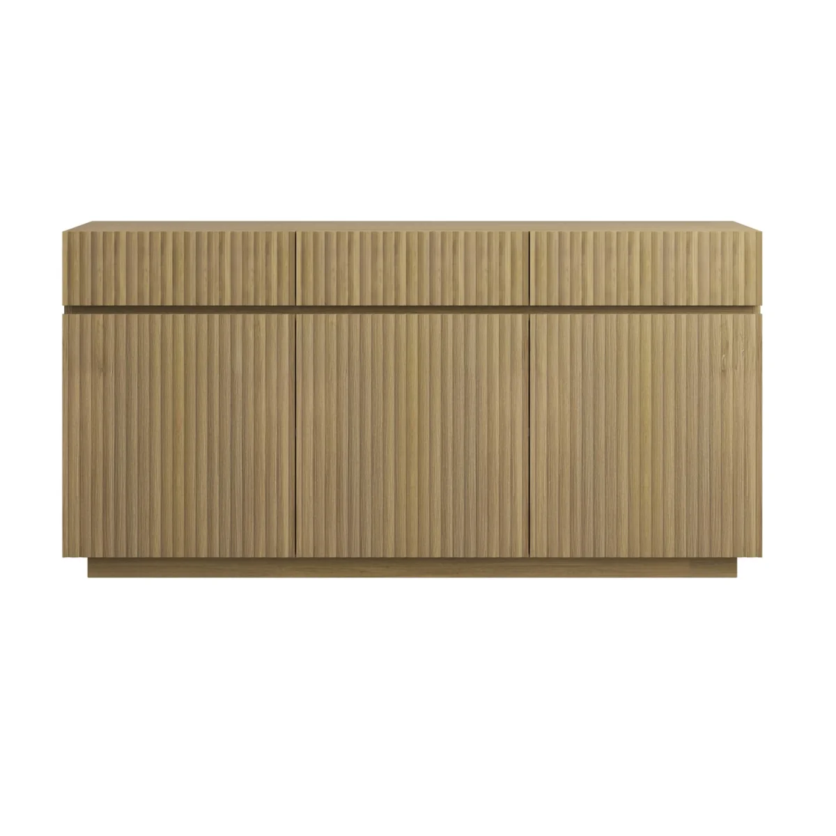 Large Oak Fluted Sideboard with Cupboards and Drawers - Hazel – image 7