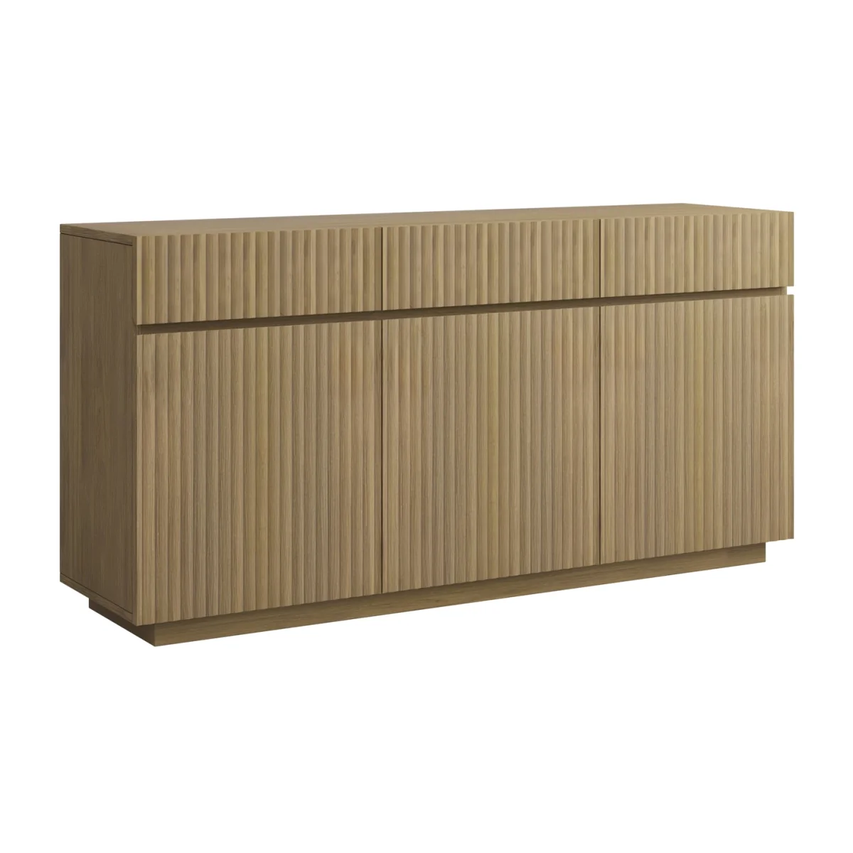 Large Oak Fluted Sideboard with Cupboards and Drawers - Hazel – image 1
