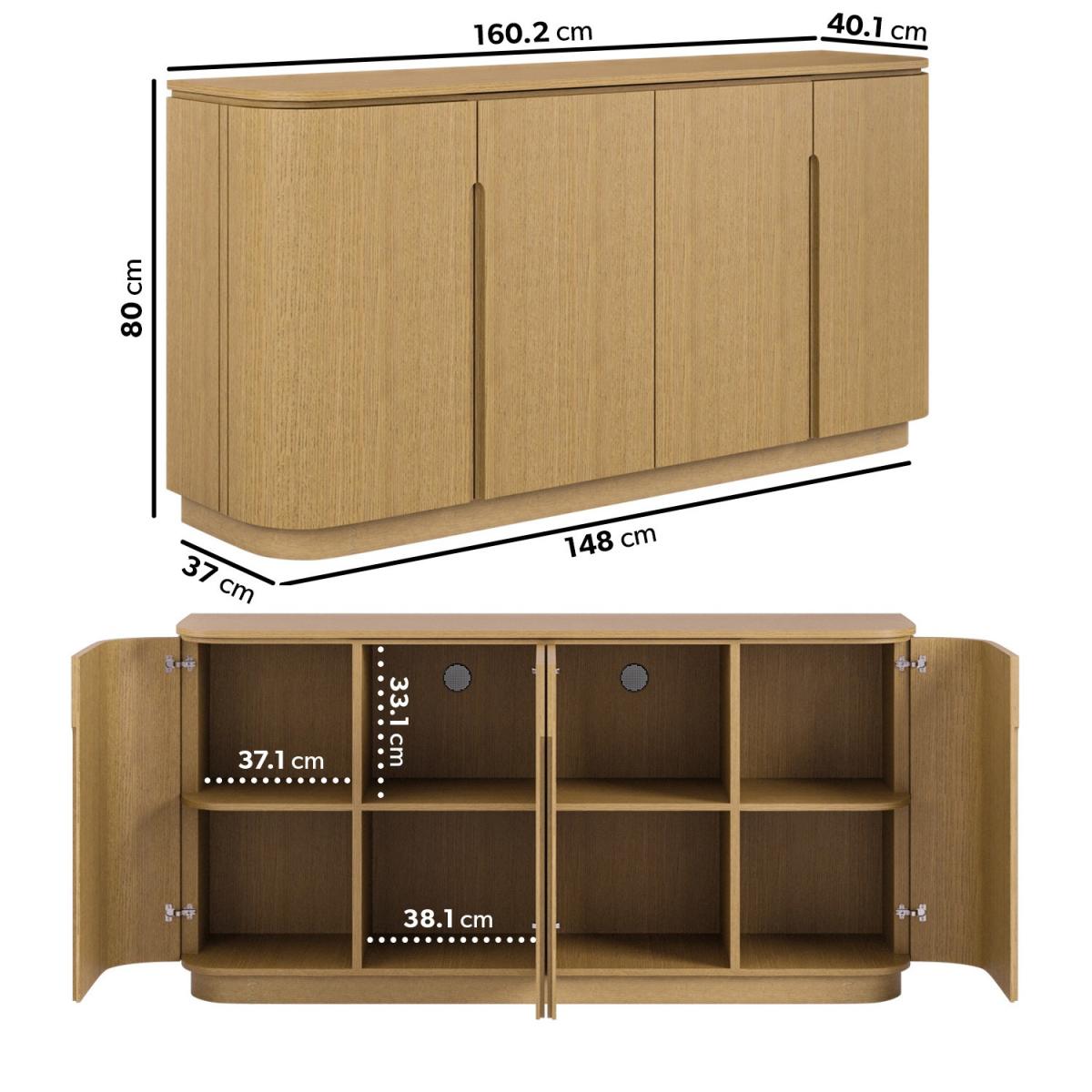 Large Oak Sideboard with Storage - Rae – image 2
