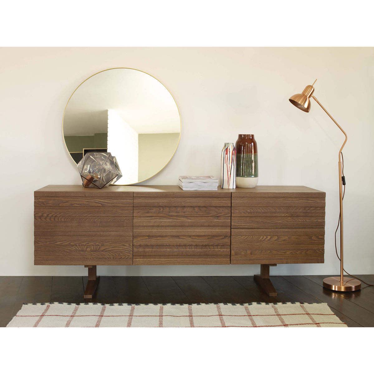 ENZO Walnut-stained sideboard with 2 doors and 2 drawers – image 4