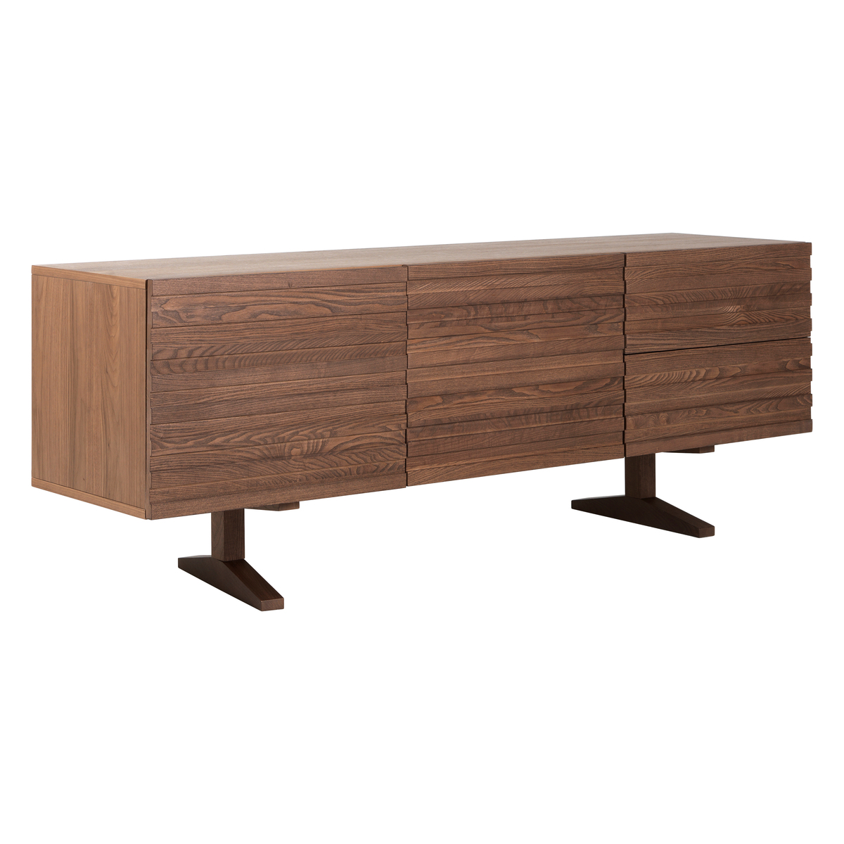 ENZO Walnut-stained sideboard with 2 doors and 2 drawers – image 2