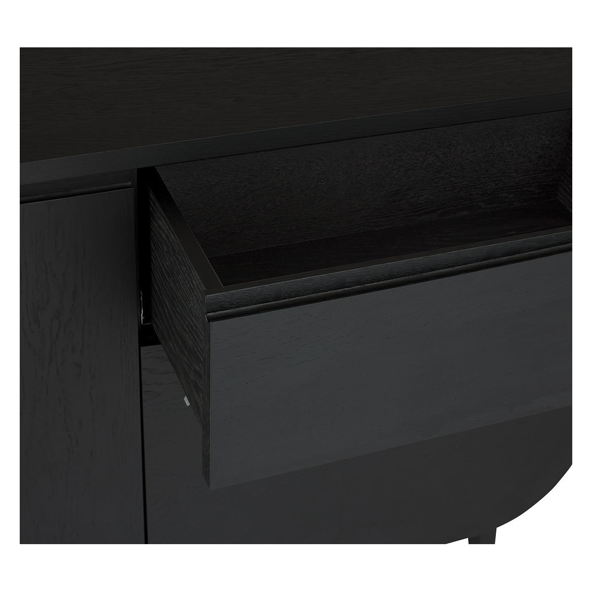 ETTA Black stained oak curved sideboard with 2 doors and 1 drawer – image 5