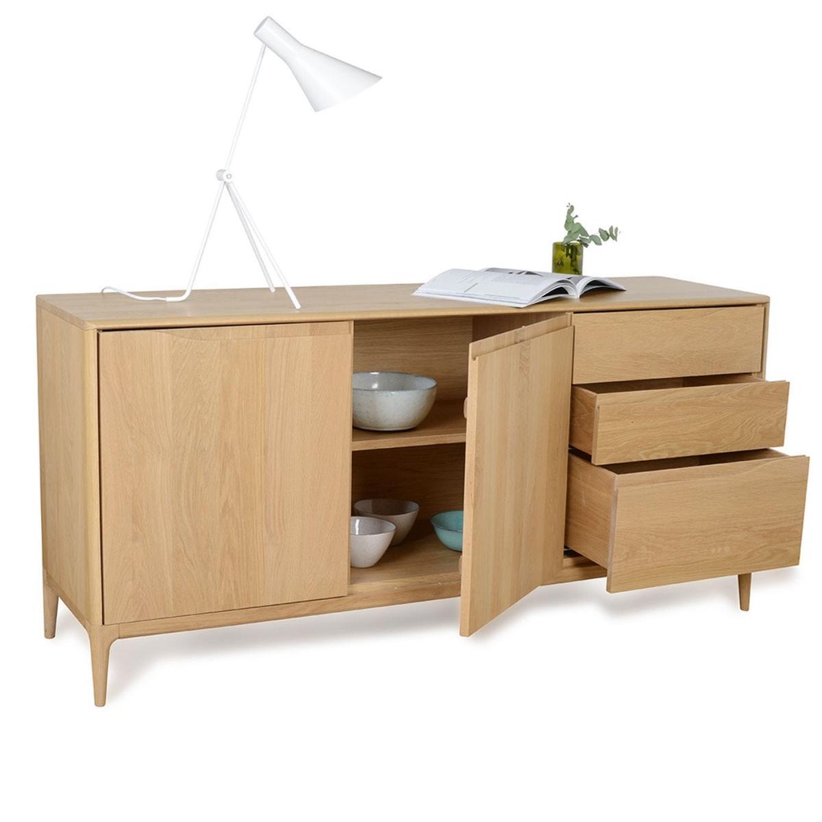 Ercol Romana Small Sideboard 3 Drawer Dead Matt Oak - Heal's UK Furniture – image 12
