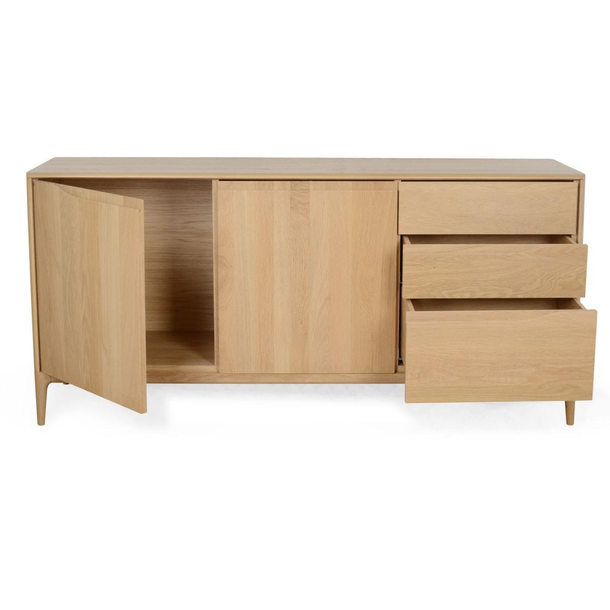 Ercol Romana Small Sideboard 3 Drawer Dead Matt Oak - Heal's UK Furniture – image 13