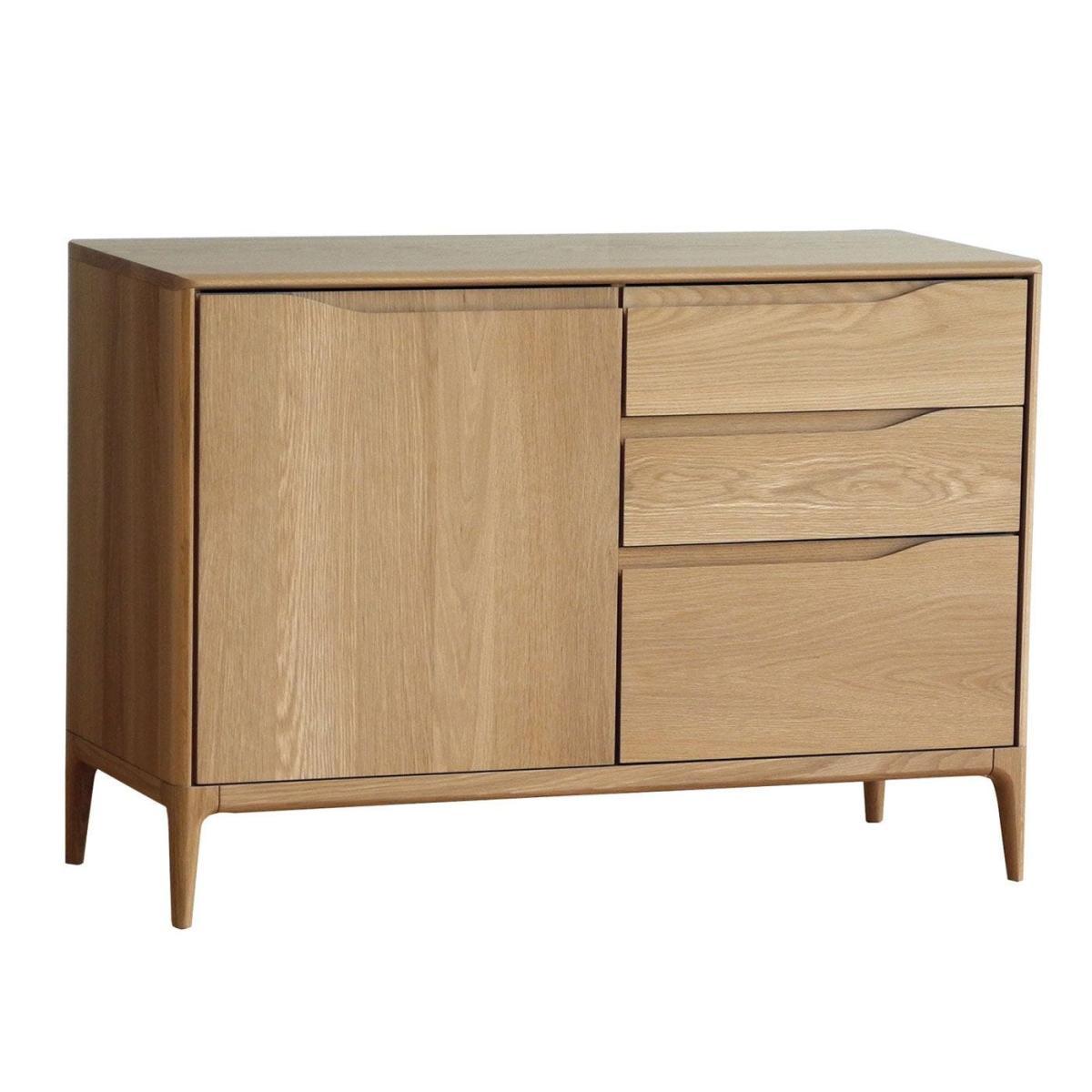 Ercol Romana Small Sideboard 3 Drawer Dead Matt Oak - Heal's UK Furniture – image 4