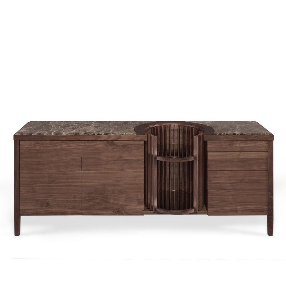 Wewood Carousel Sideboard Walnut & Emperador Marble - Heal's UK Furniture – image 2