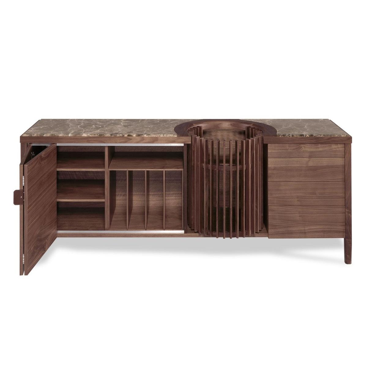 Wewood Carousel Sideboard Walnut & Emperador Marble - Heal's UK Furniture – image 5