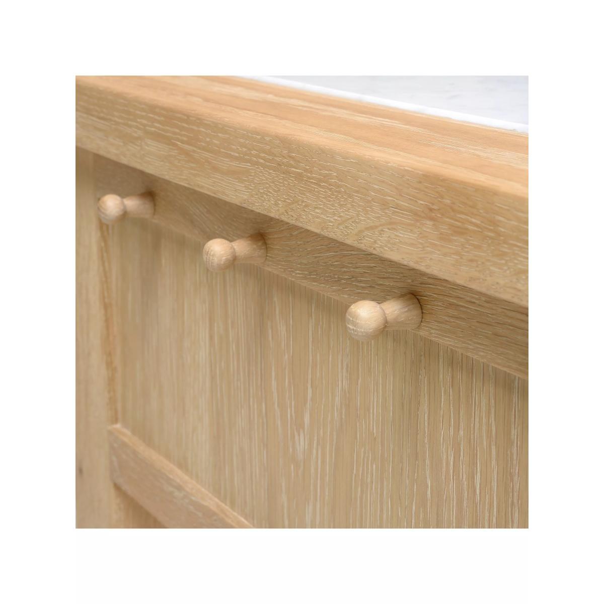 Cotswold Inglesham Small Kitchen Island, Whitewash Oak/White Marble – image 5