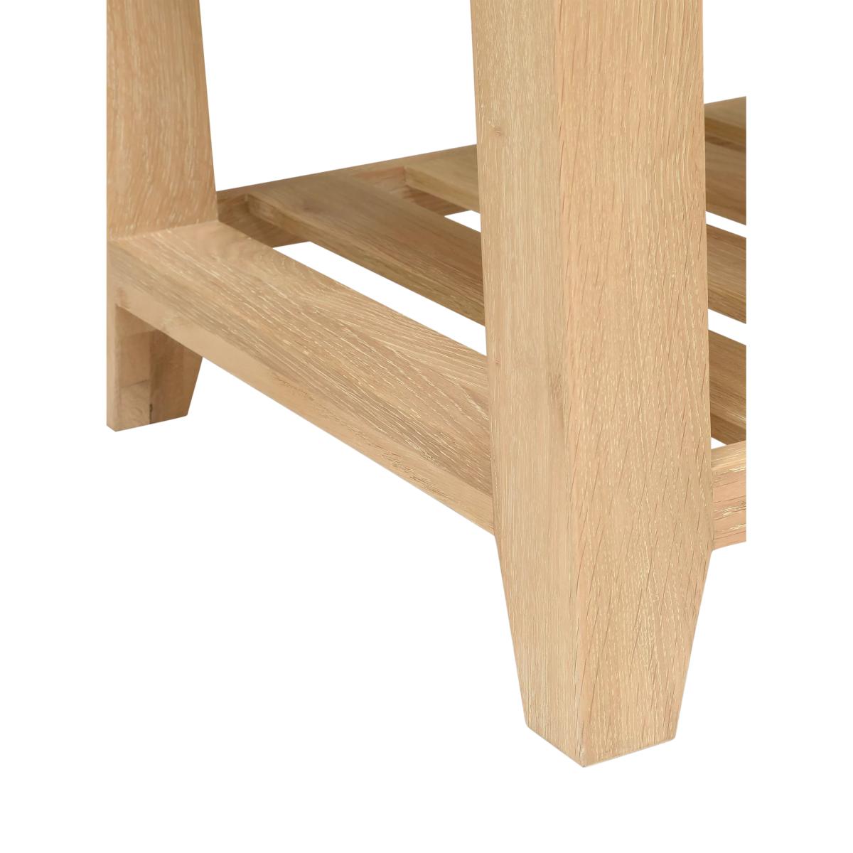 Cotswold Inglesham Small Kitchen Island, Whitewash Oak/White Marble – image 8