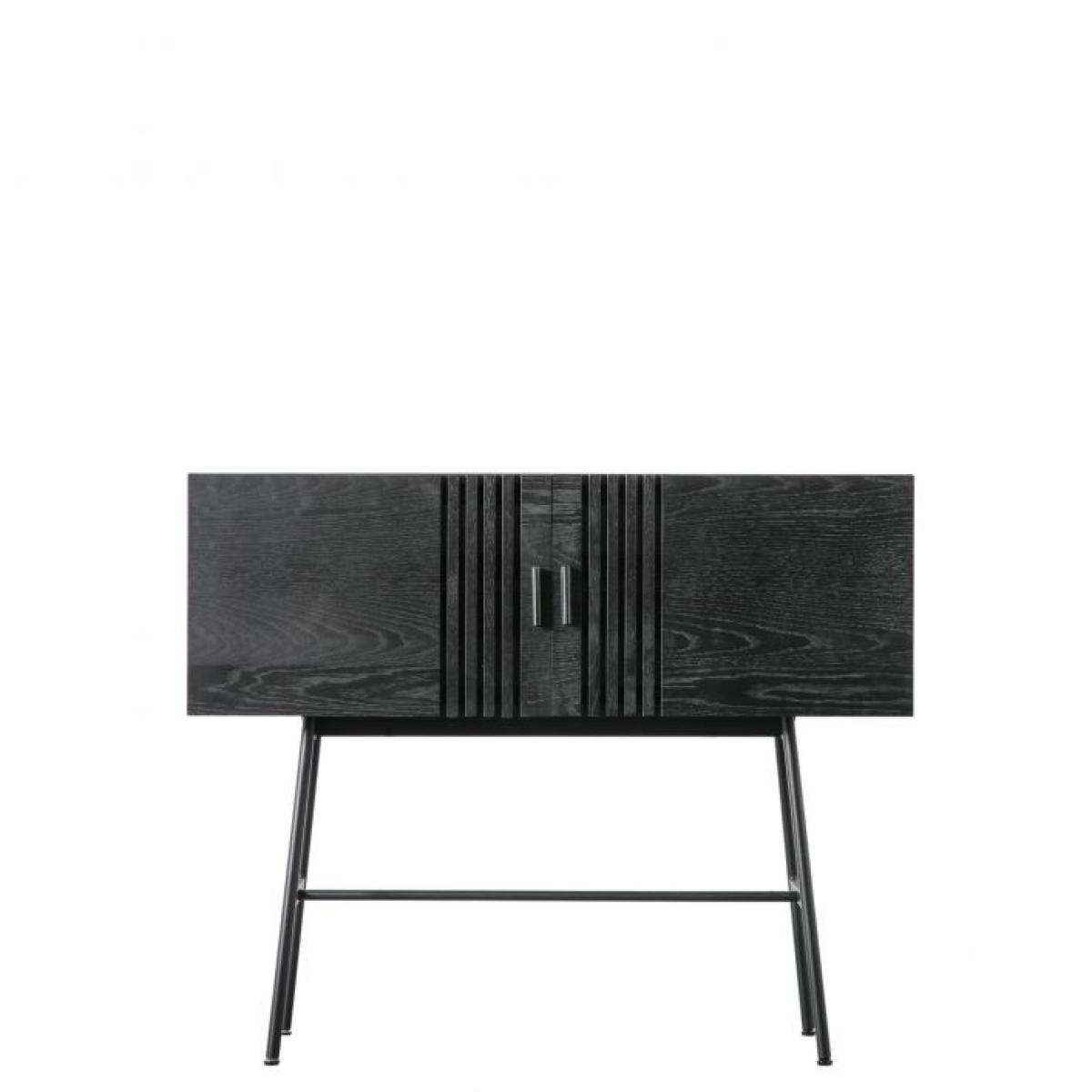 Holsen Tall Oak Veneer Sideboard - Black – image 2