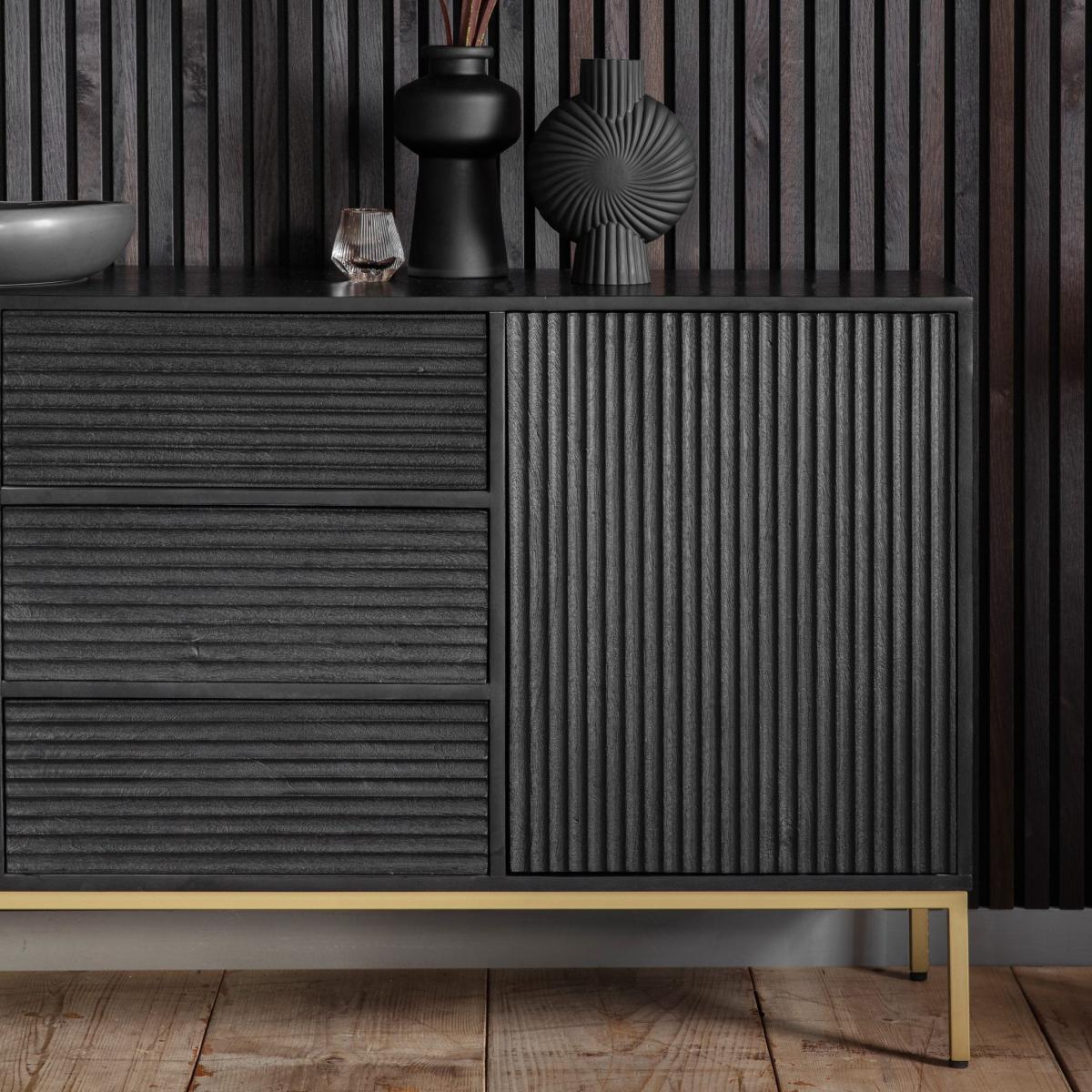 Ripple Mango Wood Sideboard - Black – image 2