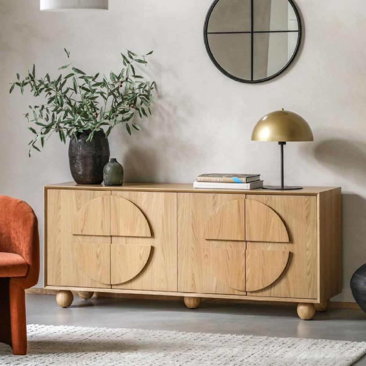 Cohen 4 Door Oak Finish Sideboard - Natural