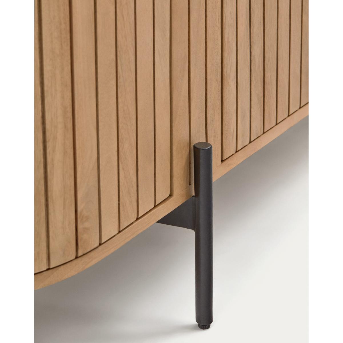 Licia tall 2 door sideboard, made from mango wood with natural finish and metal, 120x170cm – image 3