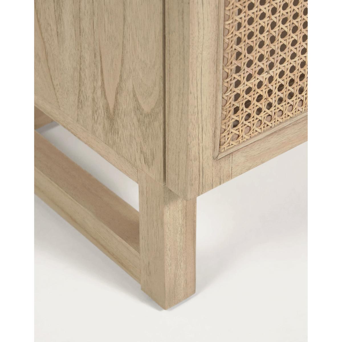 Rexit sideboard with 4 doors in solid and veneer mindi wood with rattan, 180 x 78 cm – image 5