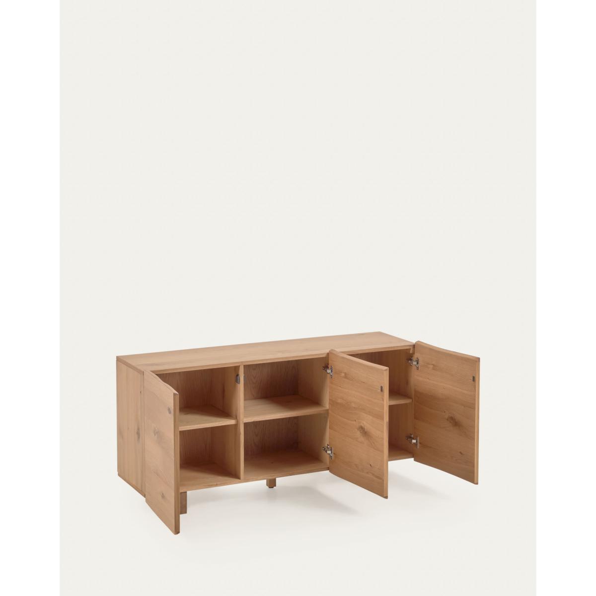 Rasha 3 door sideboard in oak veneer with natural finish, 150 x 71 cm – image 5