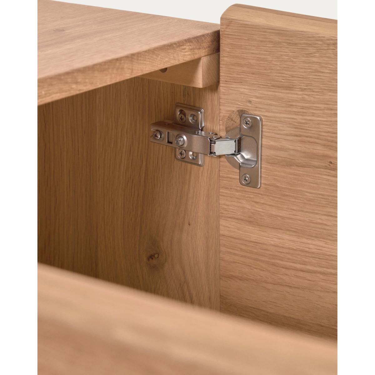 Rasha 3 door sideboard in oak veneer with natural finish, 150 x 71 cm – image 6