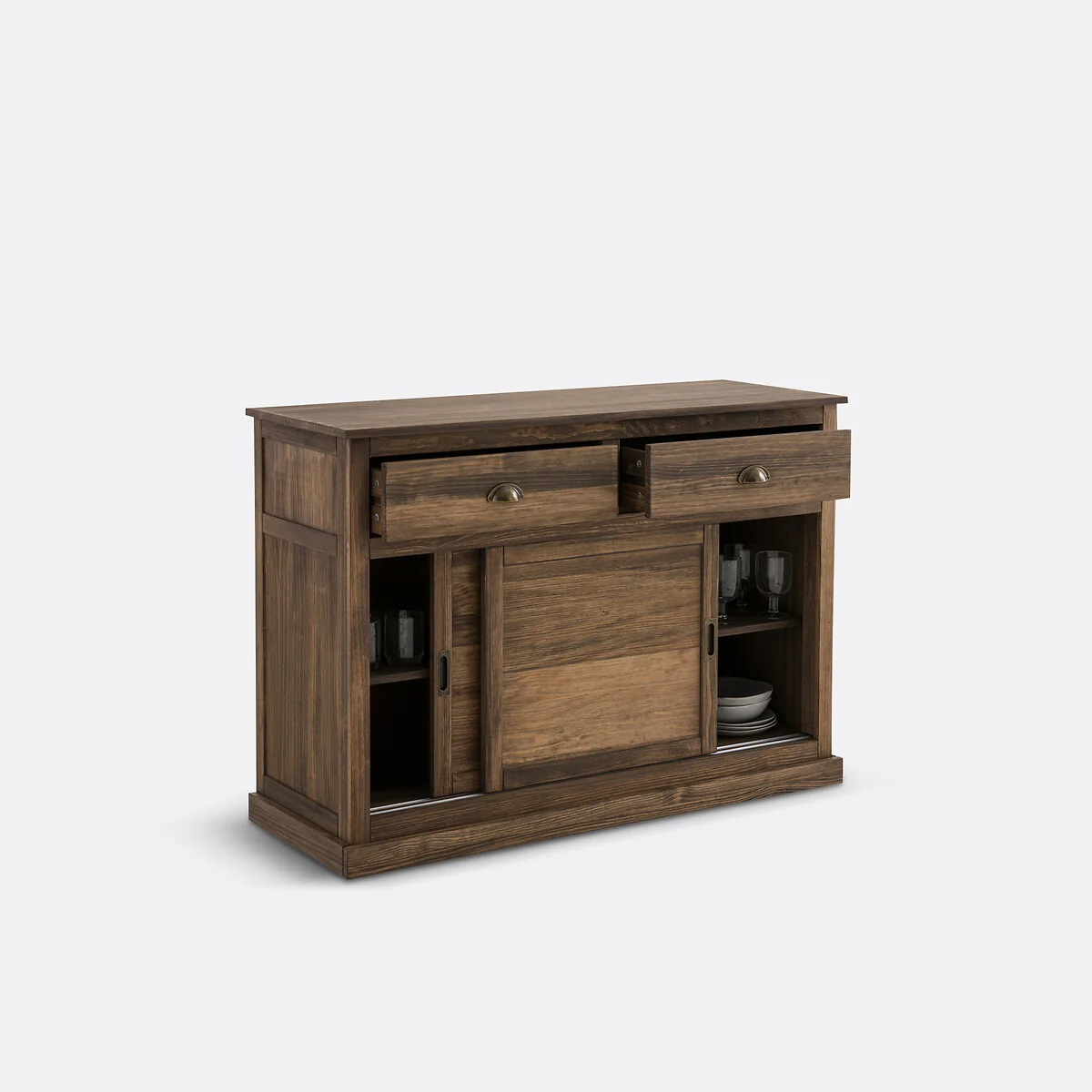 Lunja Sideboard with 2 Doors and 2 Drawers in Solid Pine and MDF – image 3
