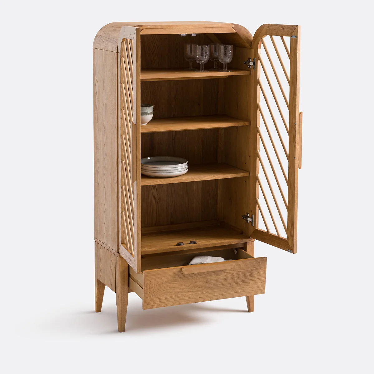 Anda Sideboard with 2 Doors and 1 Drawer in Oak and Veneer – image 4