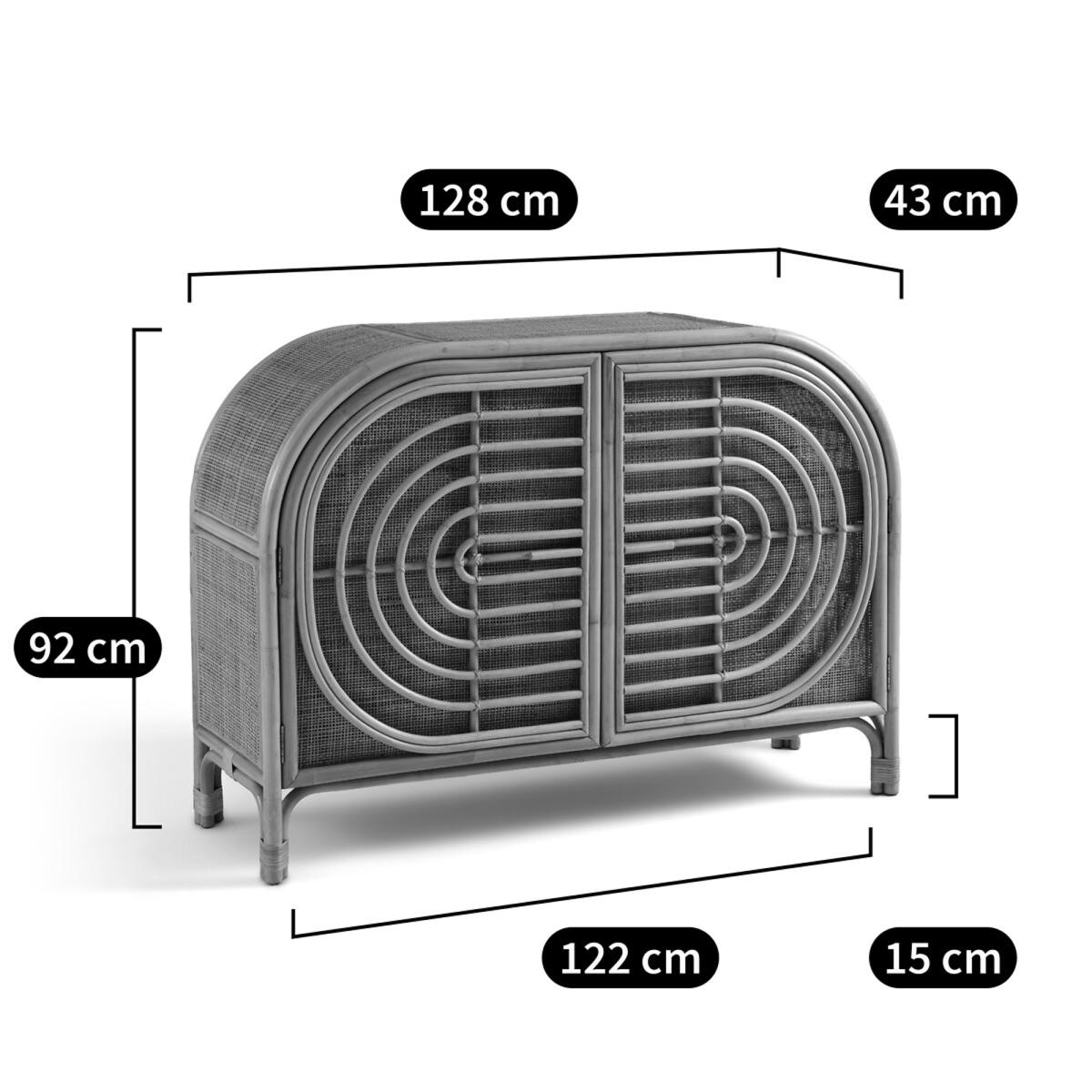 Gocco 2-Door Rattan Sideboard – image 10
