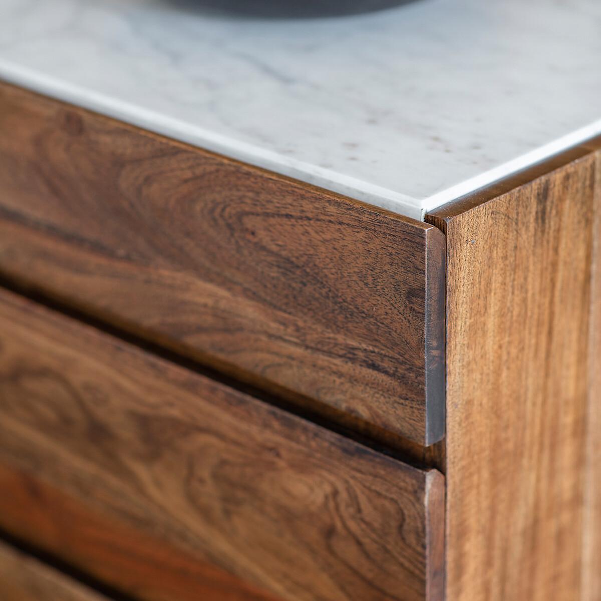 Dhuburi Marble & Walnut Rustic Sideboard – image 3