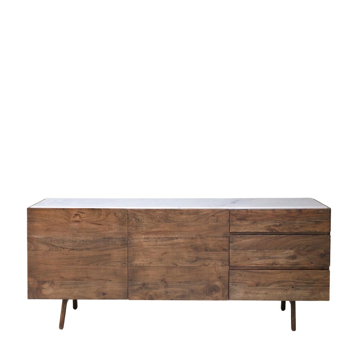 Dhuburi Marble & Walnut Rustic Sideboard – image 4