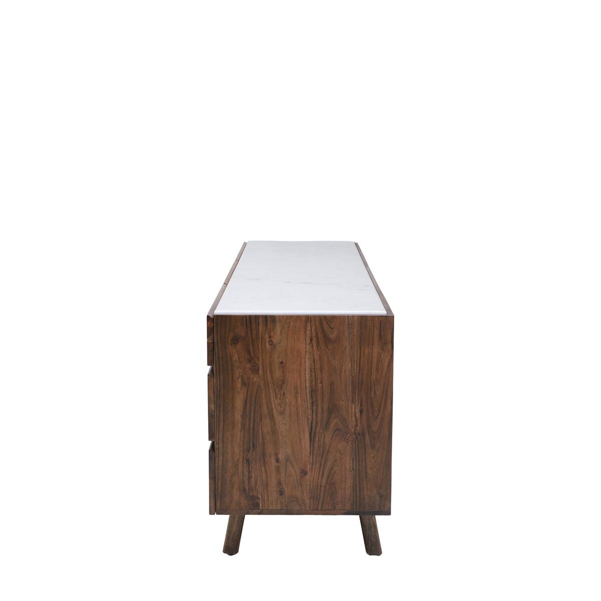 Dhuburi Marble & Walnut Rustic Sideboard – image 6