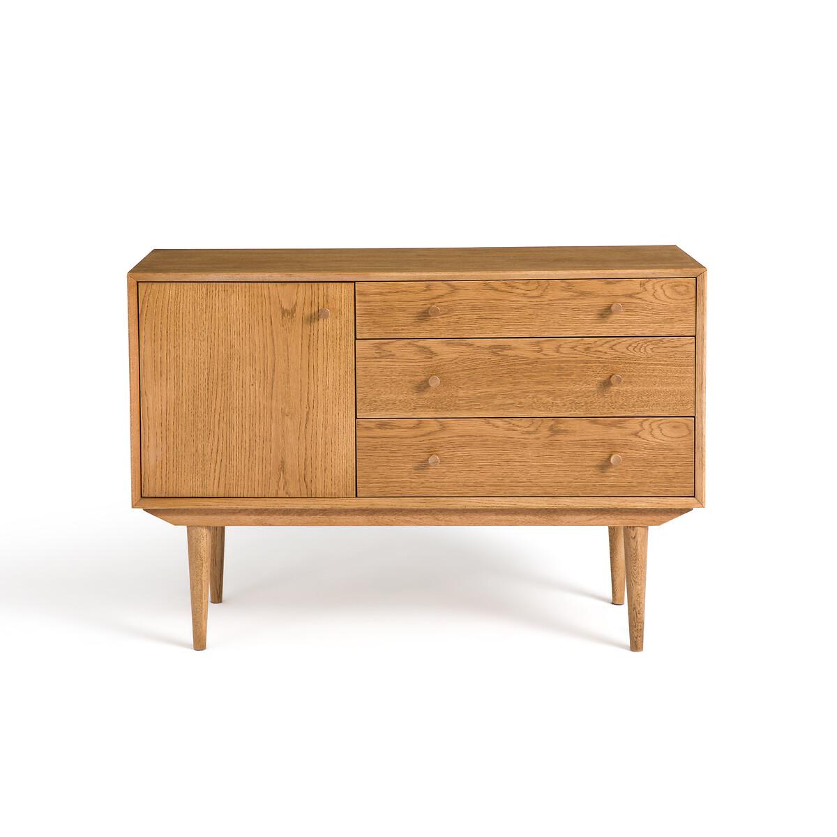 Quilda Vintage 1-Door, 3-Drawer Oak Sideboard – image 2