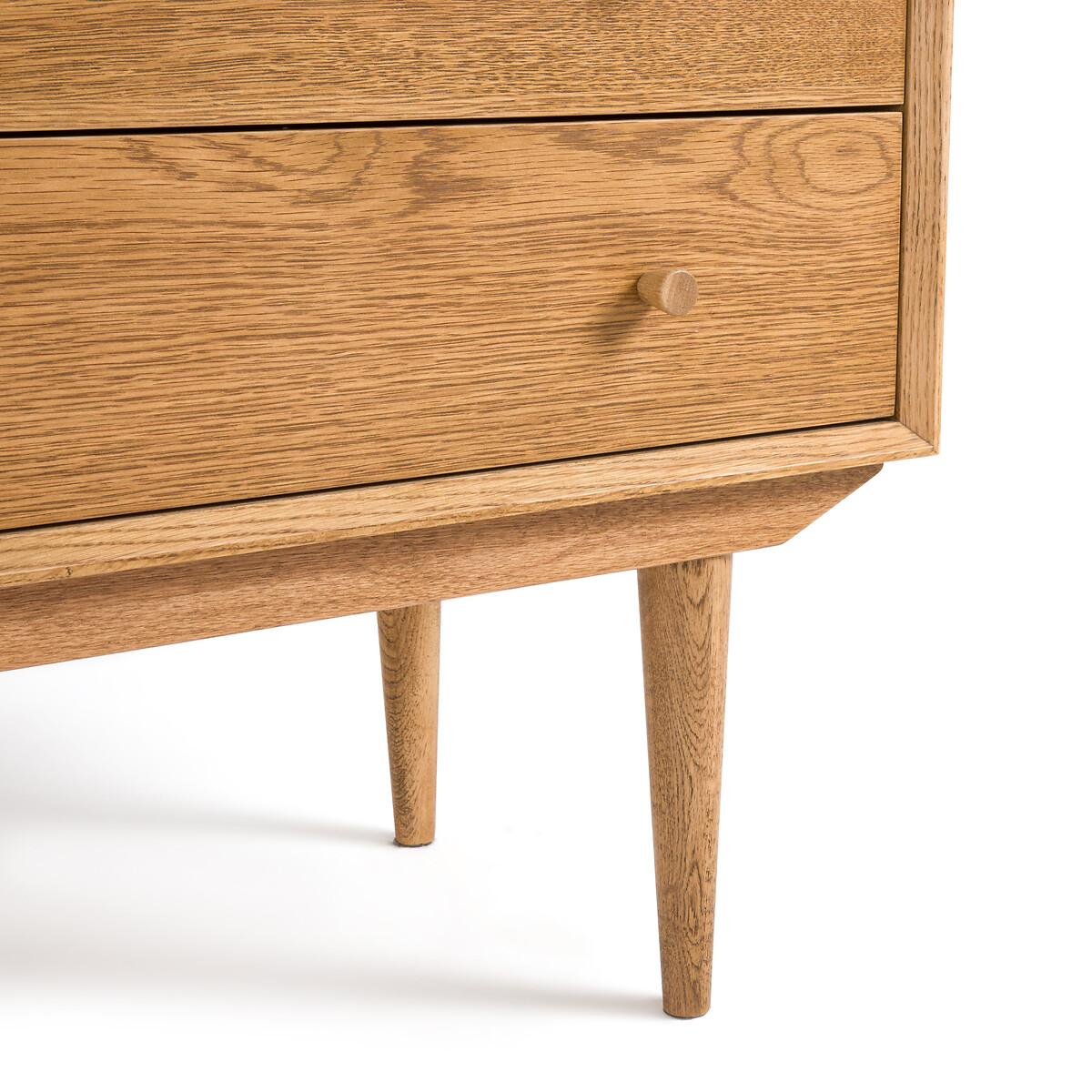 Quilda Vintage 1-Door, 3-Drawer Oak Sideboard – image 5