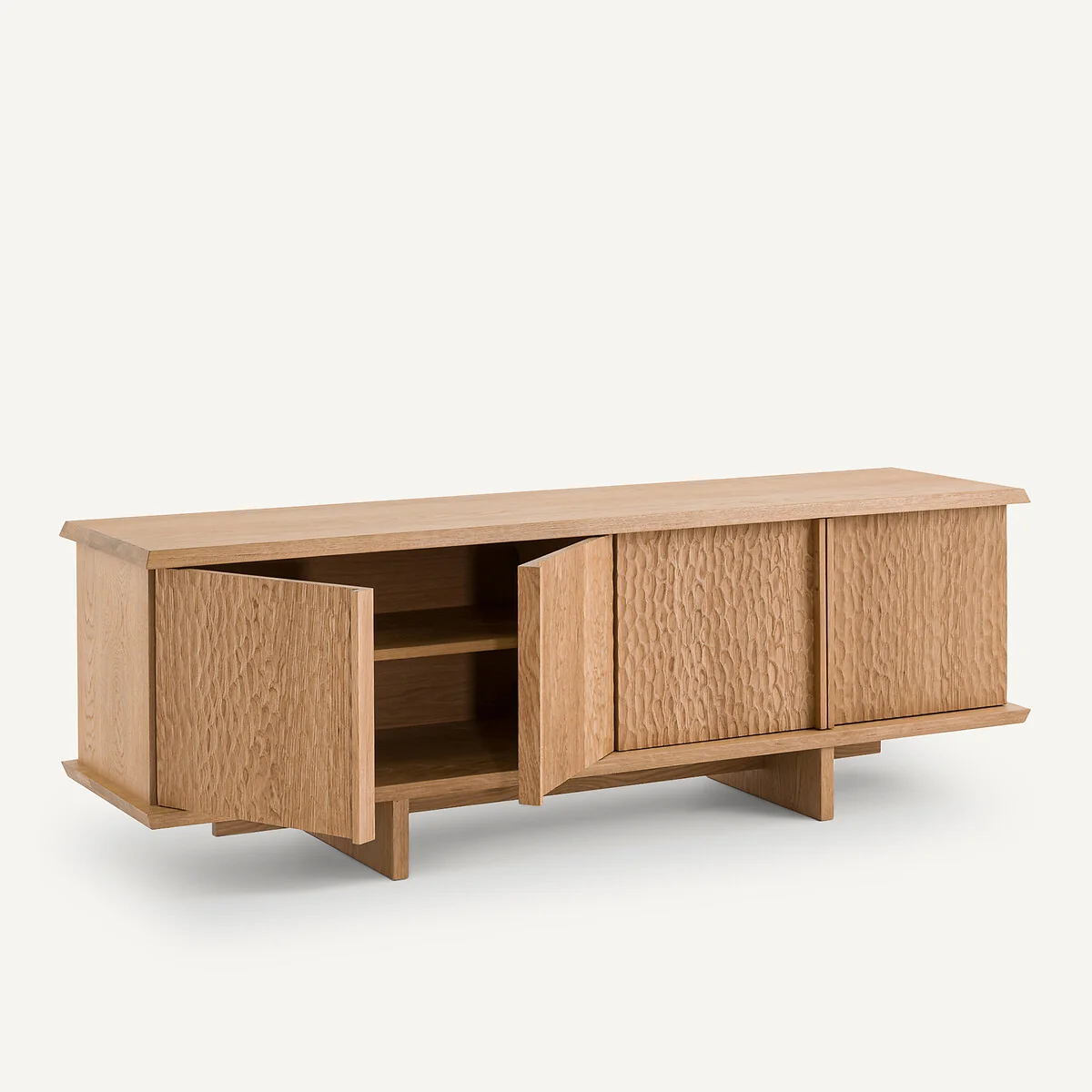 Gouge Sideboard with 4 Doors in Oak and Veneer – image 4