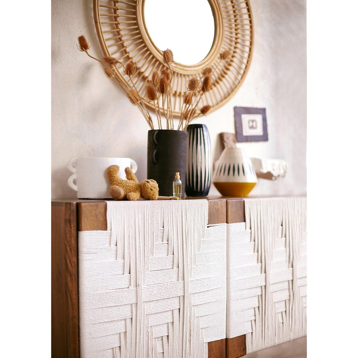 Jepara Solid Mango Wood and Braiding Sideboard – image 8